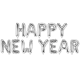 Фольгированные Шарики HAPPY NEW YEAR, серебряные 422 x 46см
