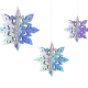Rippuv Dekoratsioon 3D Iridescent Snowflakes (6tk)