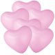 roosa Õhupallide komplekt Hearts (6tk)
