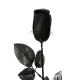 Декоративная чёрная роза, 53см
