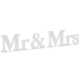 valge Puidust dekoratsioon Mr & Mrs, 50 x 9,5cm