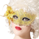 Карнавальная маска с цветком, золотая