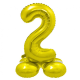 Золотой стоящий шарик-цифра nr 2, 72см