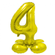 Золотой стоящий шарик-цифра nr 4, 72см