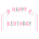 Набор свечей для торта HAPPY BIRTHDAY (розовый)