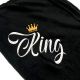 чёрный Плед с вышивкой KING (130 x 170см)