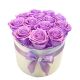 Розовато-Фиолетовые Спящие Розы в белом L - боксе