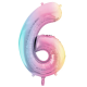 pastel rainbow Õhupall Number 6, 86cm