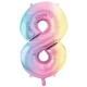 pastel rainbow Õhupall Number 8, 86cm