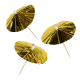 золотистые Зонтики для коктейлей (10шт)