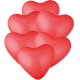 Õhupallide komplekt Red Hearts (6tk)