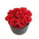 Красные Спящие Розы в Тёмном керамическом горшочке, Mini Sweet