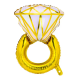 Fooliumist õhupall Golden Ring, 60 x 95cm