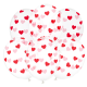 läbipaistvate Õhupallide komplekt RED HEARTS (6tk)