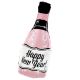 roosa Fooliumist Õhupall-Pudel Happy New Year! (49 x 100cm)