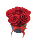5 Красных Спящих Роз в керамической тёмной вазе