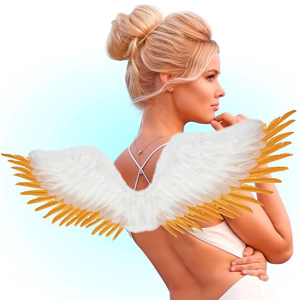 Крылья ангела из перьев, белые - WDB